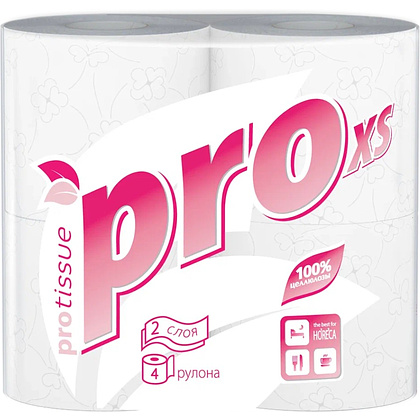 Бумага туалетная  PROtissue 18м, 2 слоя, 4 рул, 100% целлюлоза