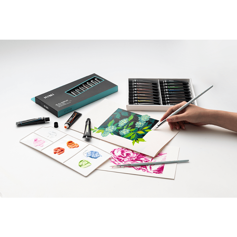 Краски акриловые "Himi.New vision", 12 цветов, тубы - 9