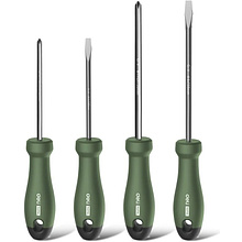 Набор отверток Deli HS HT1004L, 4 шт. ( PH1х100,PH2х150,SL5х100,SL6х150), Soft Touch, зеленый