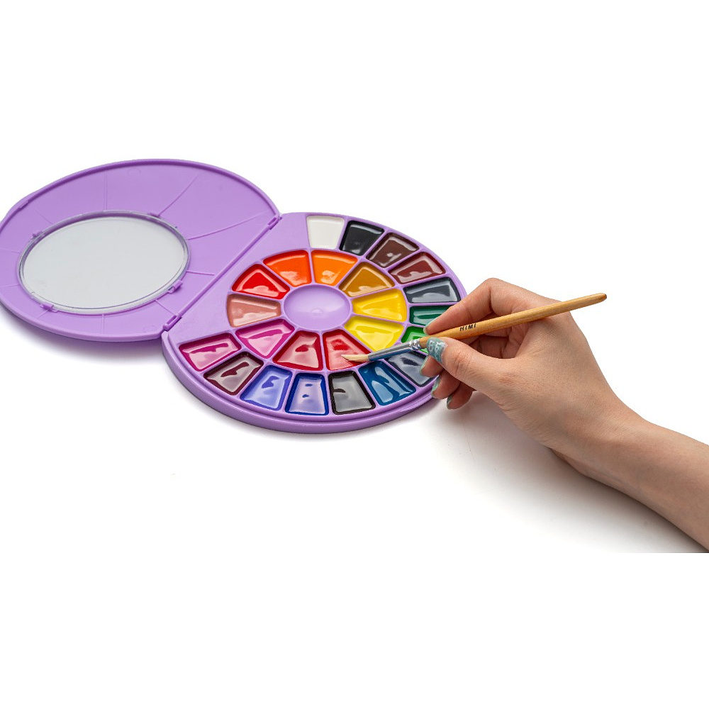 Краски акварельные "Himi", набор, 24 цвета, фиолетовый футляр - 7