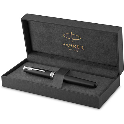 Ручка-роллер Parker "Sonnet Core T529 - Matte Black CT", 0.5 мм, черный, стерж. черный - 5