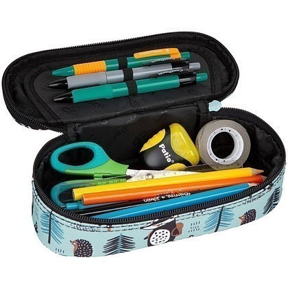 Пенал CoolPack "Shoppy", 1 отделение, голубой, черный - 2