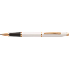 Ручка роллер "Century II Pearlescent White Lacquer", 0,7 мм, жемчужный, розовое золото, стерж. черный