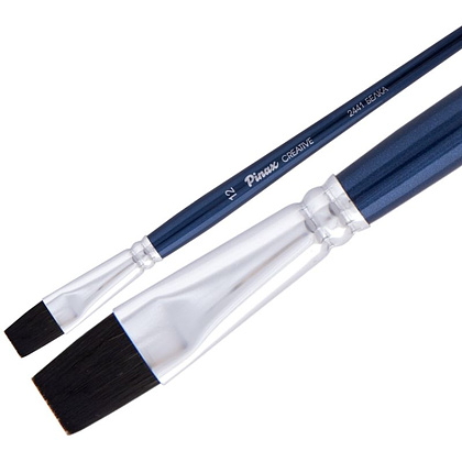 Кисть для рисования "Pinax CREATIVE №12", акварельная, синтетика имитация белки, плоская
