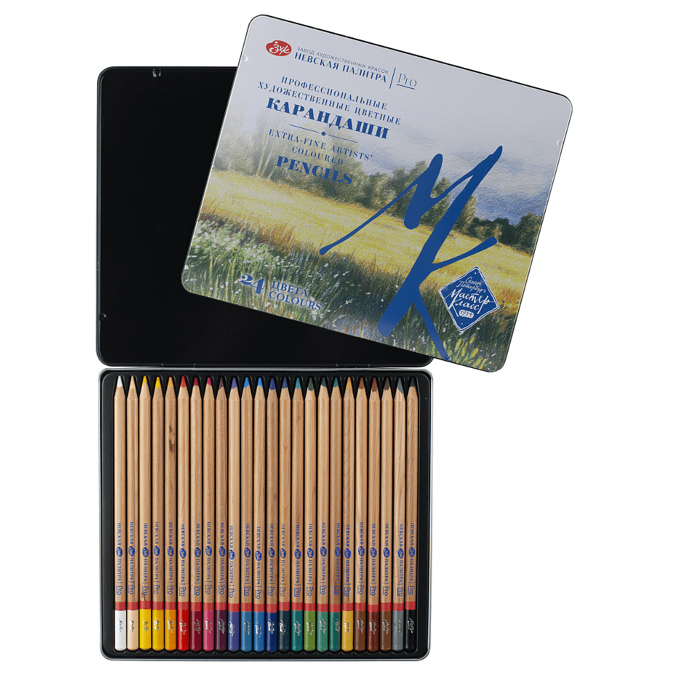 Цветные карандаши "Мастер-Класс", в жестяном пенале, 24 цвета - 4