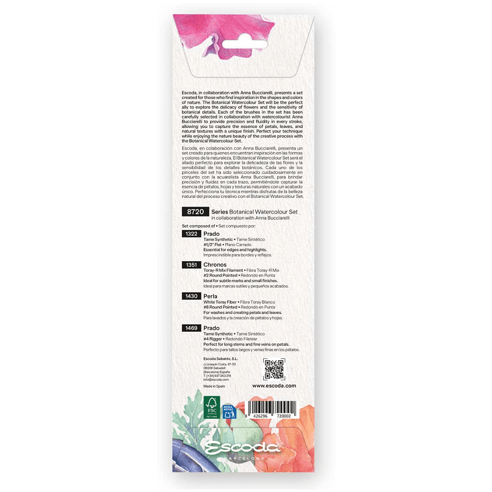 Набор кистей "Escoda. Botanical watercolor set", набор 4 шт - 2