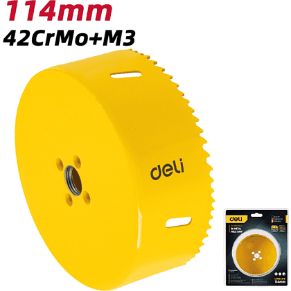 Коронка биметаллическая Deli YS EDH-SKK114-E1, 114 х 38 мм, М14 - 3