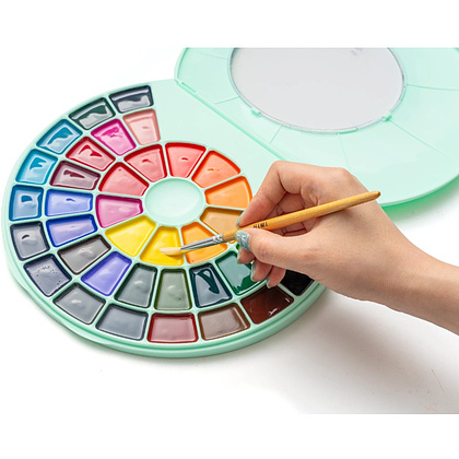 Краски акварельные "Himi", набор, 38 цветов, зелёный футляр - 3