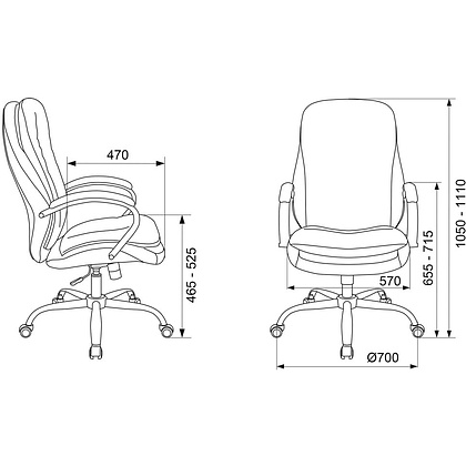 Кресло руководителя "Бюрократ T-9950SL Fabric", ткань, металл, черный - 5