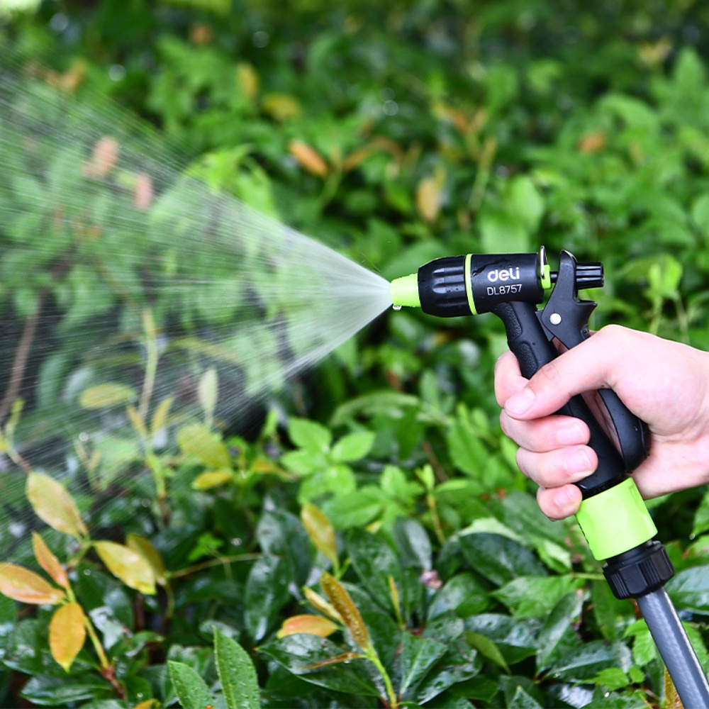 Пистолет-распылитель Deli GS EDL8757, 3 функции, быстросъем, фиксатор курка, черный, зеленый - 7