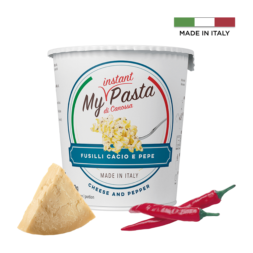 Паста фузилли "My instant pasta" с сыром и черным перцем, 70 г