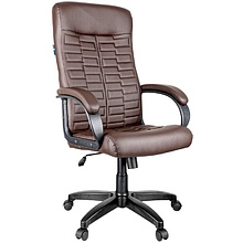 Кресло для руководителя Helmi "HL-E80 Ornament", экокожа, пластик, коричневый