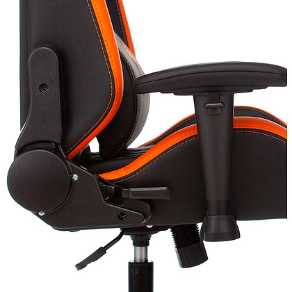 Кресло игровое "Knight Explore", экокожа, металл, черный, оранжевый - 17