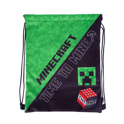 Мешок для обуви "Minecraft Time To Mine", черный