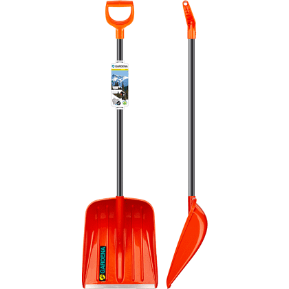 Лопата снеговая val GARDENA, 370x400, морозостойкий полипропилен, ребра жесткости, стальной черенок, D-образная рукоятка, оранжевый - 4