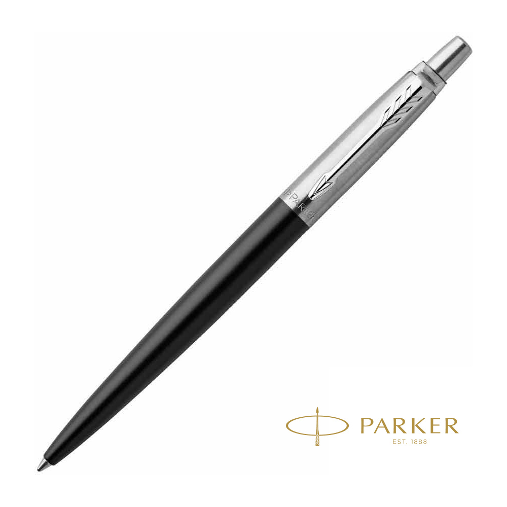 Ручка шариковая автоматическая "Parker Jotter Bond Street Black CT", 0.7 мм, черный, серебристый, стерж. синий