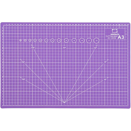 Коврик для резки "Малевичъ", А3, трёхслойный, сиреневый - 2