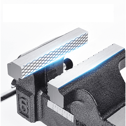 Тиски стальные Deli YS EDL2904Z, поворотные, с наковальней, 4"-100 мм - 5