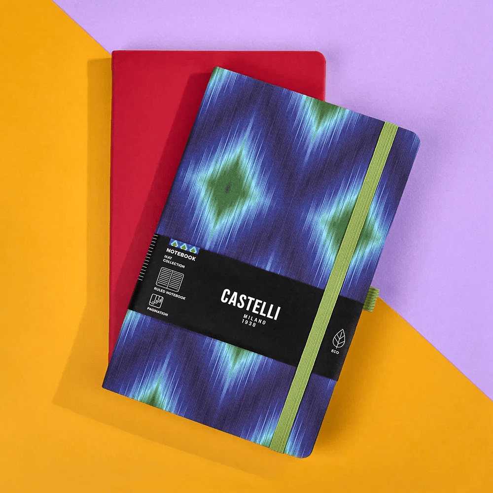 Блокнот "Ikat blue emerald", А5, 96 листов, фиолетовый, зеленый - 10