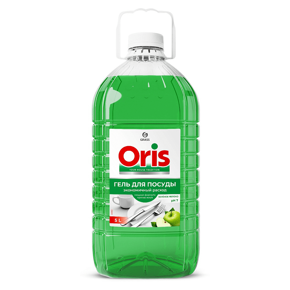 Средство для мытья посуды "Oris зеленое яблоко", 5 л