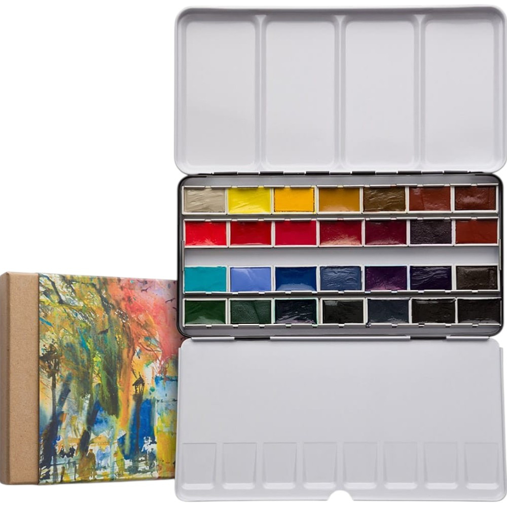 Набор акварельных красок "Aquarius. The Essentials", 28 цветов, кюветы