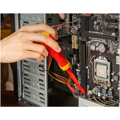 Отвертка диэлектрическая Deli YS EDL516100, PH2х100 мм, желтый, красный - 2