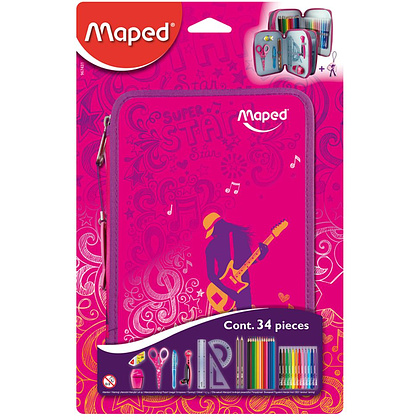 Пенал Maped "Girly", 2 отделения, с наполнением - 4