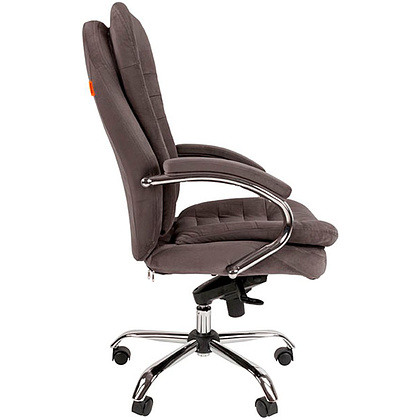 Кресло для руководителя "Chairman Home 795", велюр, металл, серый - 3