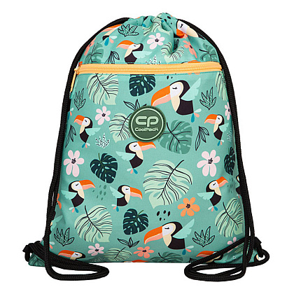 Мешок для обуви CoolPack "Vert Toucans", полиэстер, бирюзовый