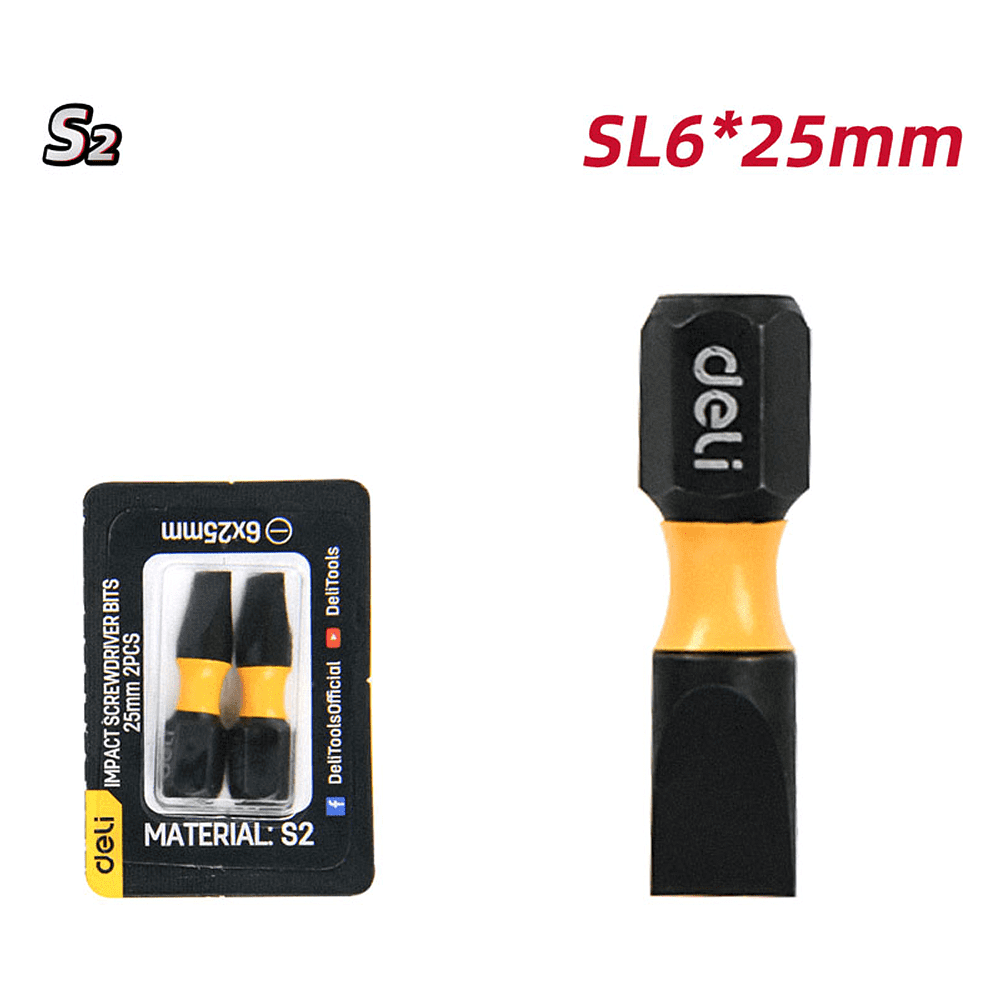 Бита ударная Deli YS EDL251005Z, 2 шт., SL6 x 25 мм - 5