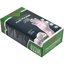 Перчатки виниловые одноразовые, р-р М, 100 шт/упак, прозрачный