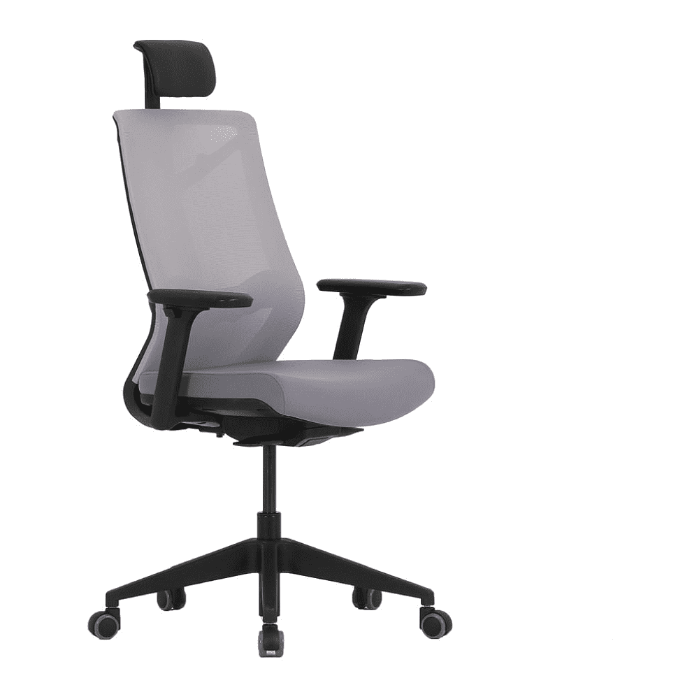 Кресло для руководителя "Nature II Slider", каркас черный, ткань, пластик, серый, -50%