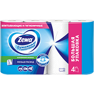 Бумажные полотенца Zewa Standard 2 слоя, 4 рулона