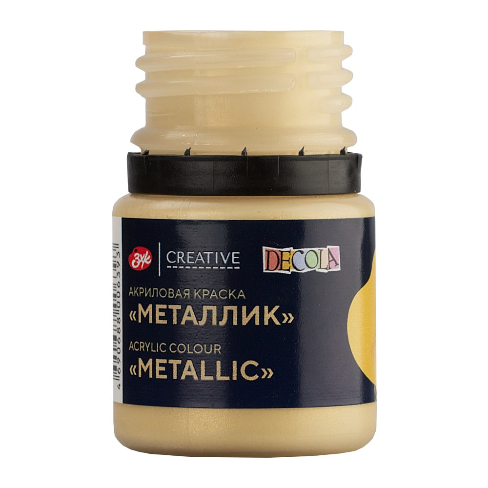 Краска акриловая металлик "Декола", 974 золото сусальное, 20 мл., банка - 4