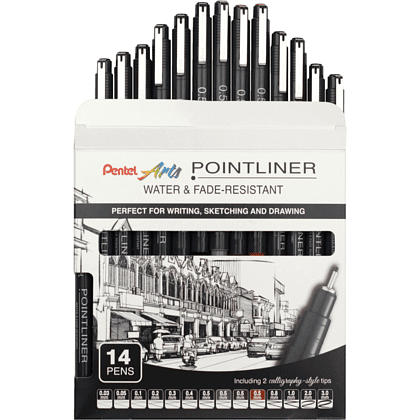 Набор ручек капиллярных "Pointliner", 14 шт, ассорти - 2