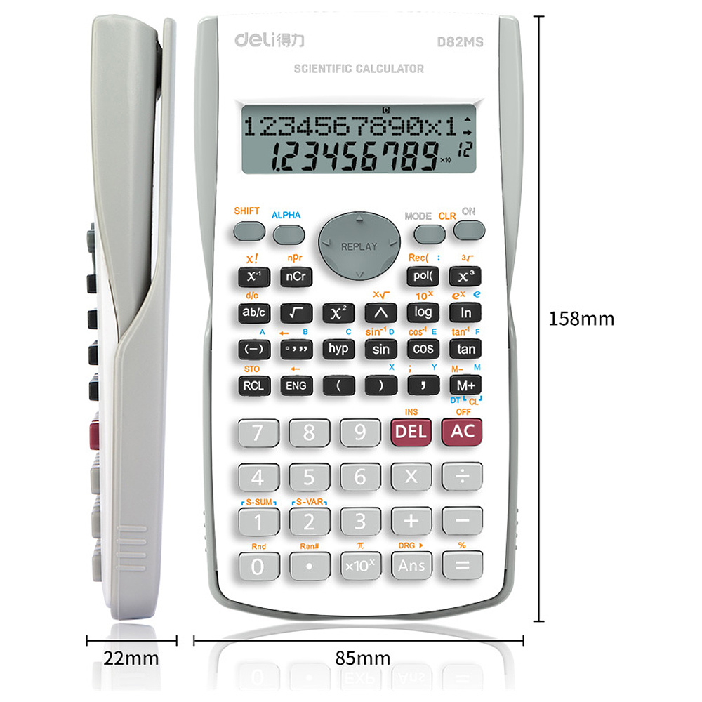 Калькулятор научный Deli Core "D82MS", 12-разрядный, белый - 4
