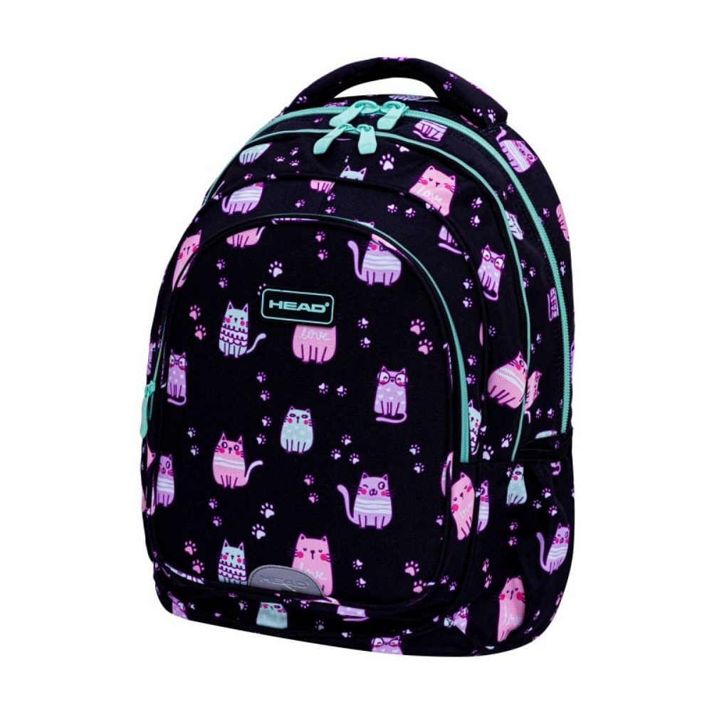 Рюкзак школьный Astra "Lovely Kitty", черный, розовый