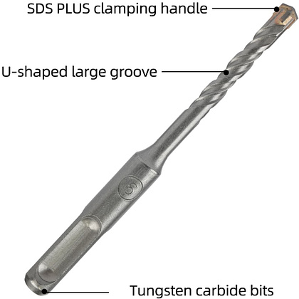 Бур по бетону Deli YS EDH-YCZ11006-E1, 6x110 мм, X-Tip, SDS-PLUS - 3