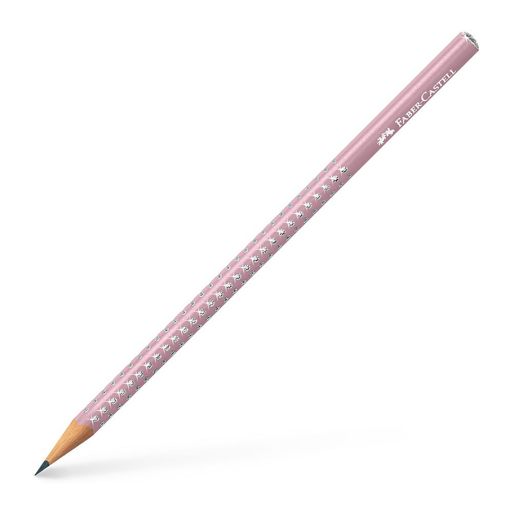 Карандаш простой "GRIP Sparkle", B, без ластика, розовая дымка