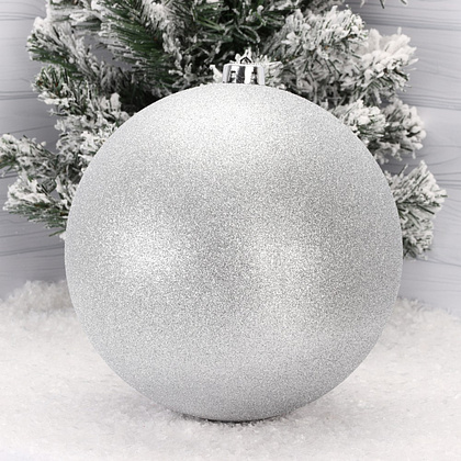  Шар елочный "Блеск", 20 см, пластик, серебро - 2
