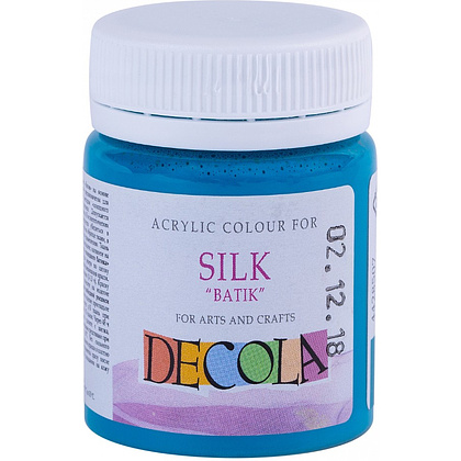 Краска акриловая по шелку перламутровая "Декола", 507 бирюзовая, 50 мл., банка