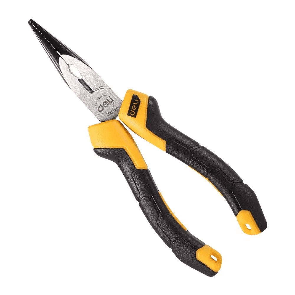 Длинногубцы Deli YS EDL2106Z, 160 мм, 2-х компонентные рукоятки