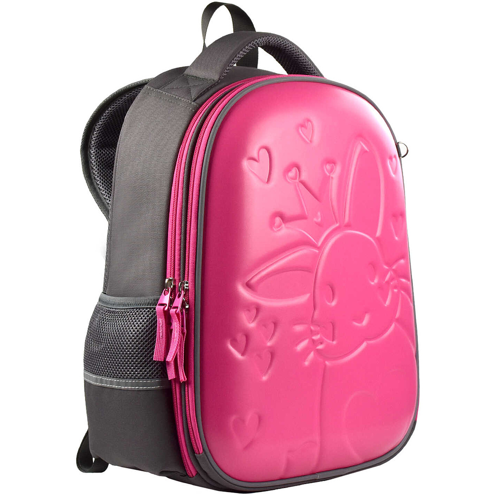 Рюкзак школьный "Заяц", черный, розовый - 2