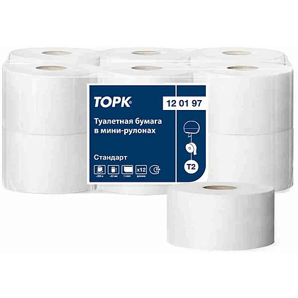 Бумага туалетная Tellus Стандарт ТP2, в мини рулоне, 200 м, 1 слой - 2