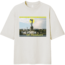 Футболка оверсайз унисекс "The Statue of Mogilev", XS-S, белый