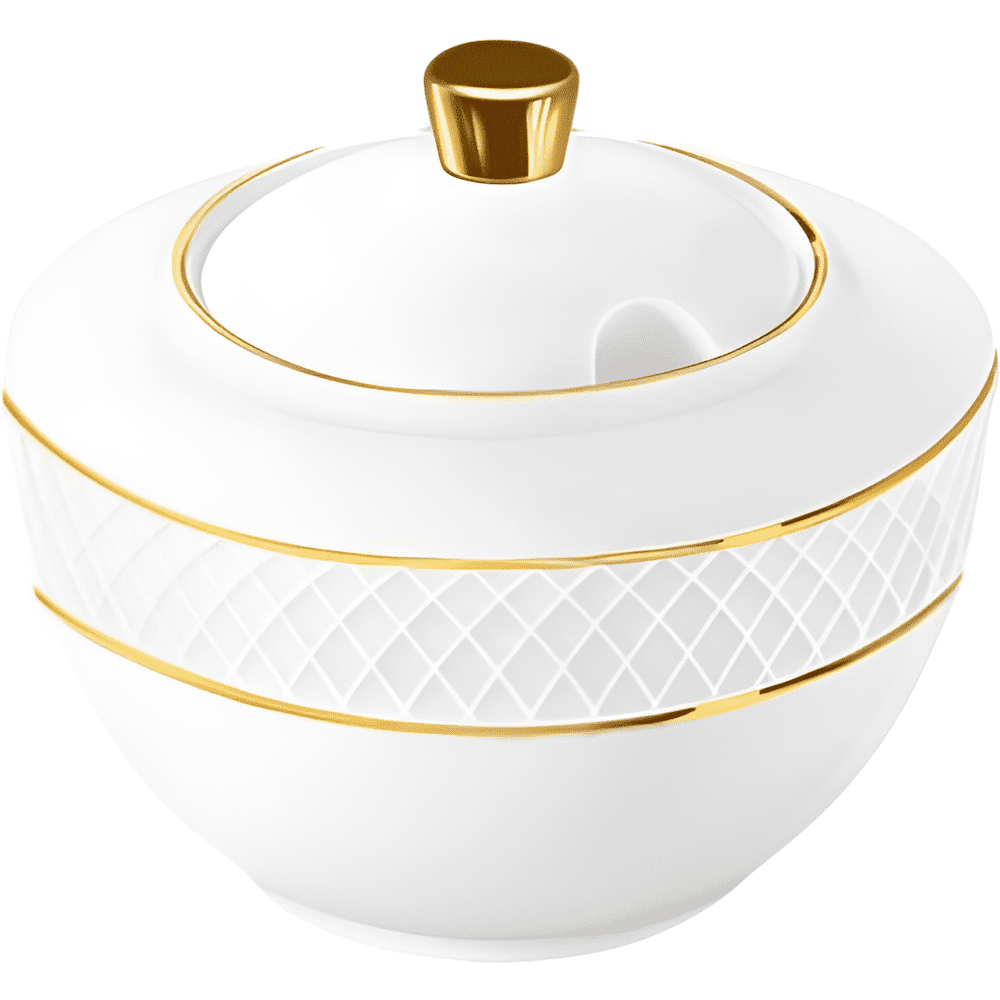 Сахарница "WL-880102470 Diamond", 340 мл, фарфор, белый