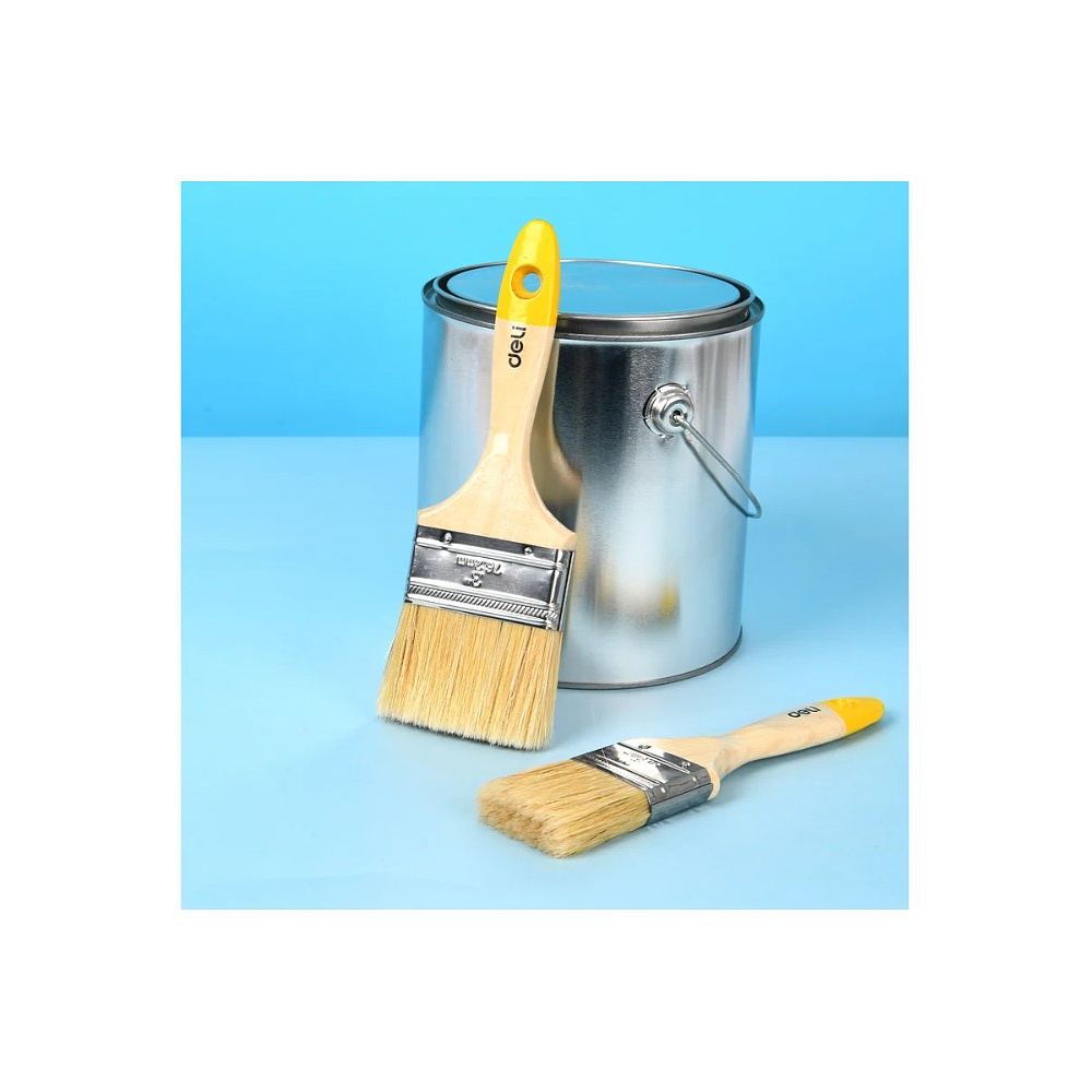 Кисть малярная плоская Deli YS EDL509122, 2"-50 мм, деревянная рукоятка, искусственная щетина - 3