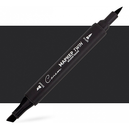 Маркер перманентный "Сонет Twin Brush", черный