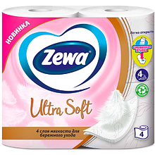 Бумага туалетная Zewa Ultra Soft 4 слоя, 4 рулона