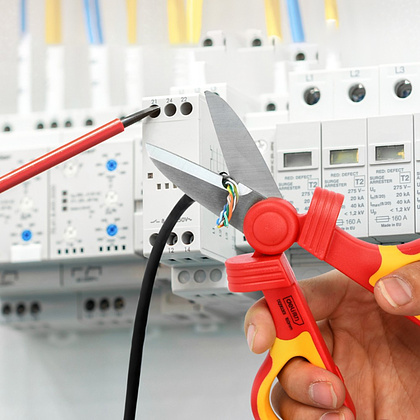 Ножницы диэлектрические Deli YS DQ90301, 160 мм, красный, желтый - 2